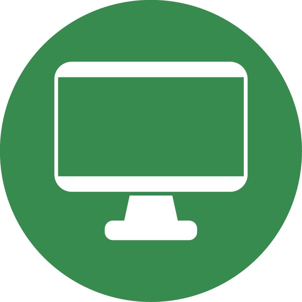 Monitor Glyph Circle Icon vector