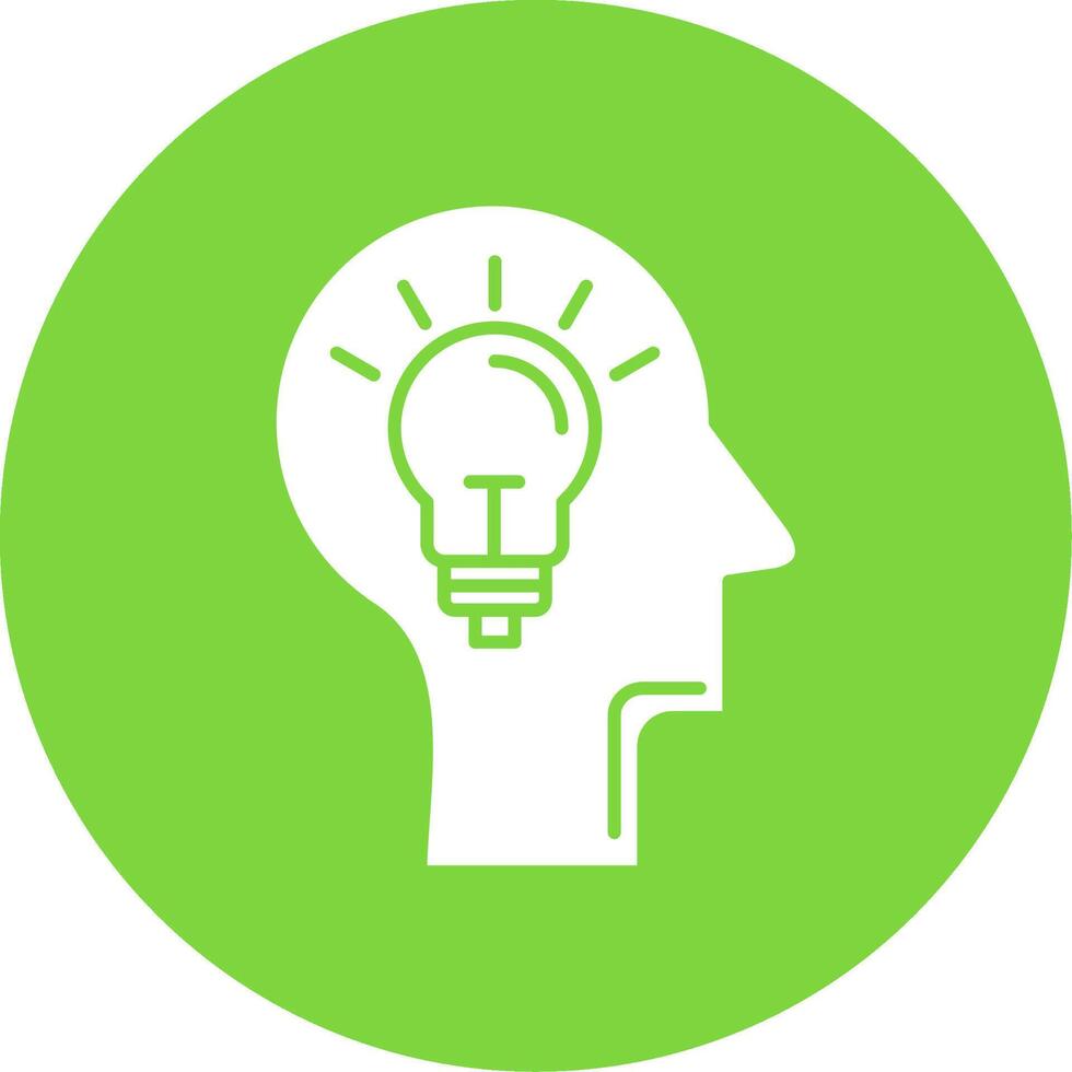 Mind Glyph Circle Icon vector