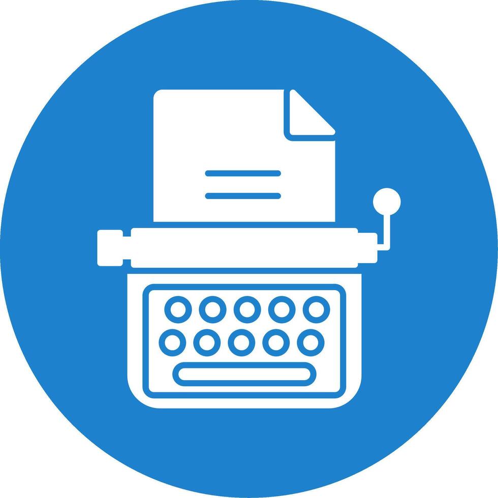 Typewriter Glyph Circle Icon vector