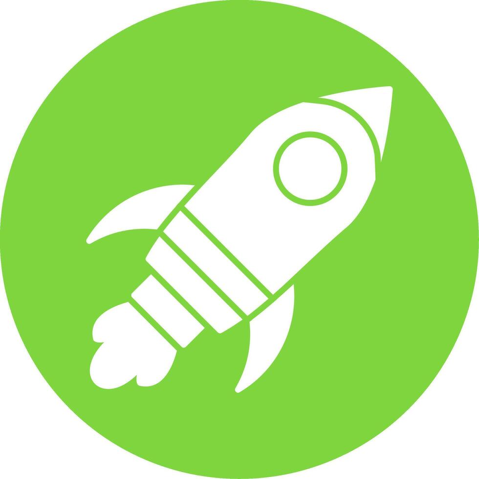 Rocket Glyph Circle Icon vector