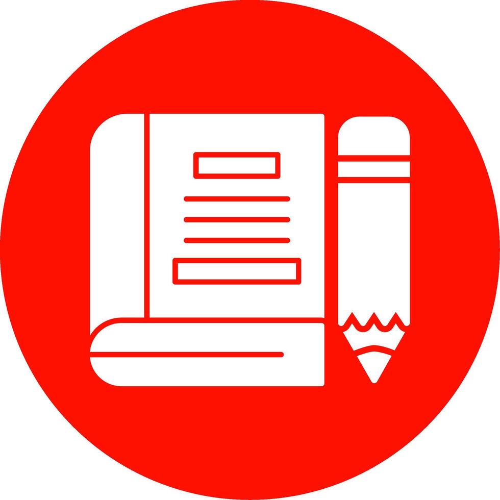 Book Glyph Circle Icon vector