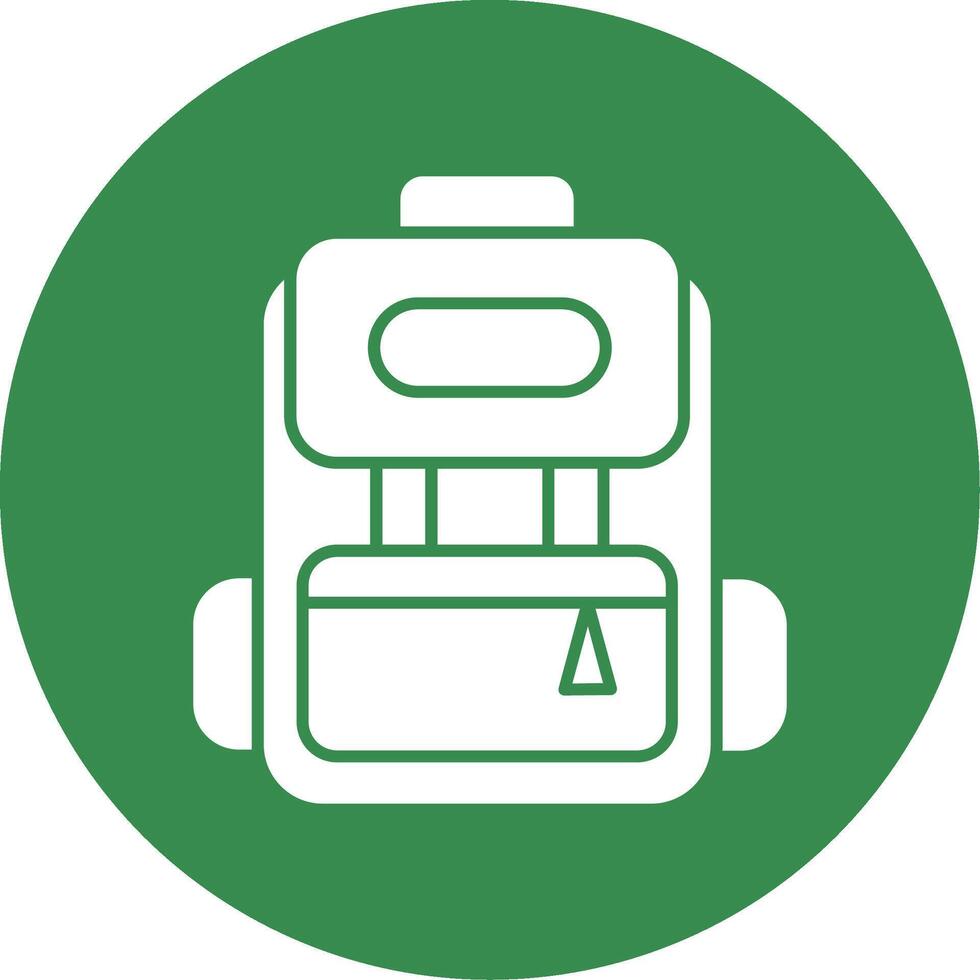 Backpack Glyph Circle Icon vector