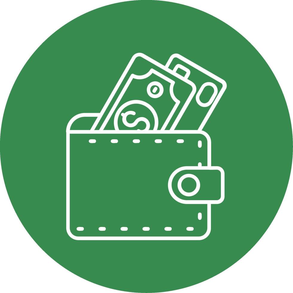 Wallet Linear Circle Multicolor Design Icon vector