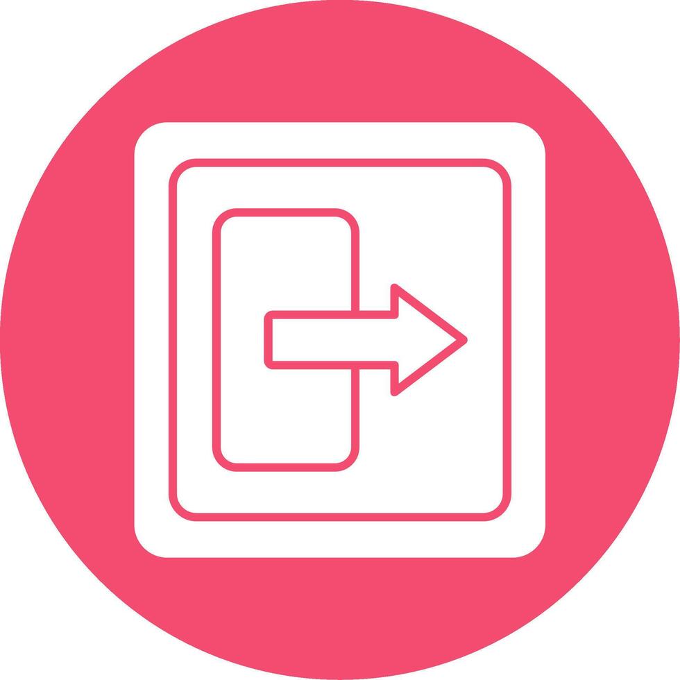 Log Out Glyph Circle Icon vector