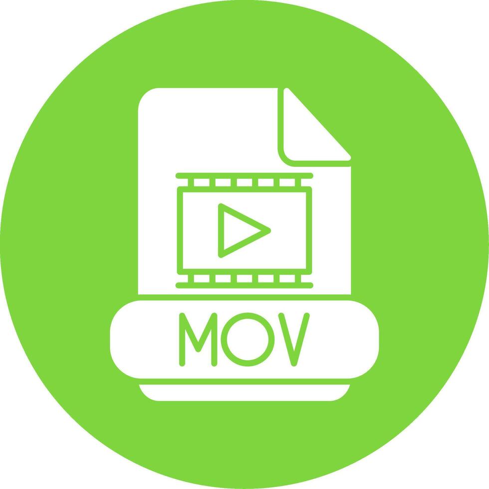 Mov Glyph Circle Icon vector
