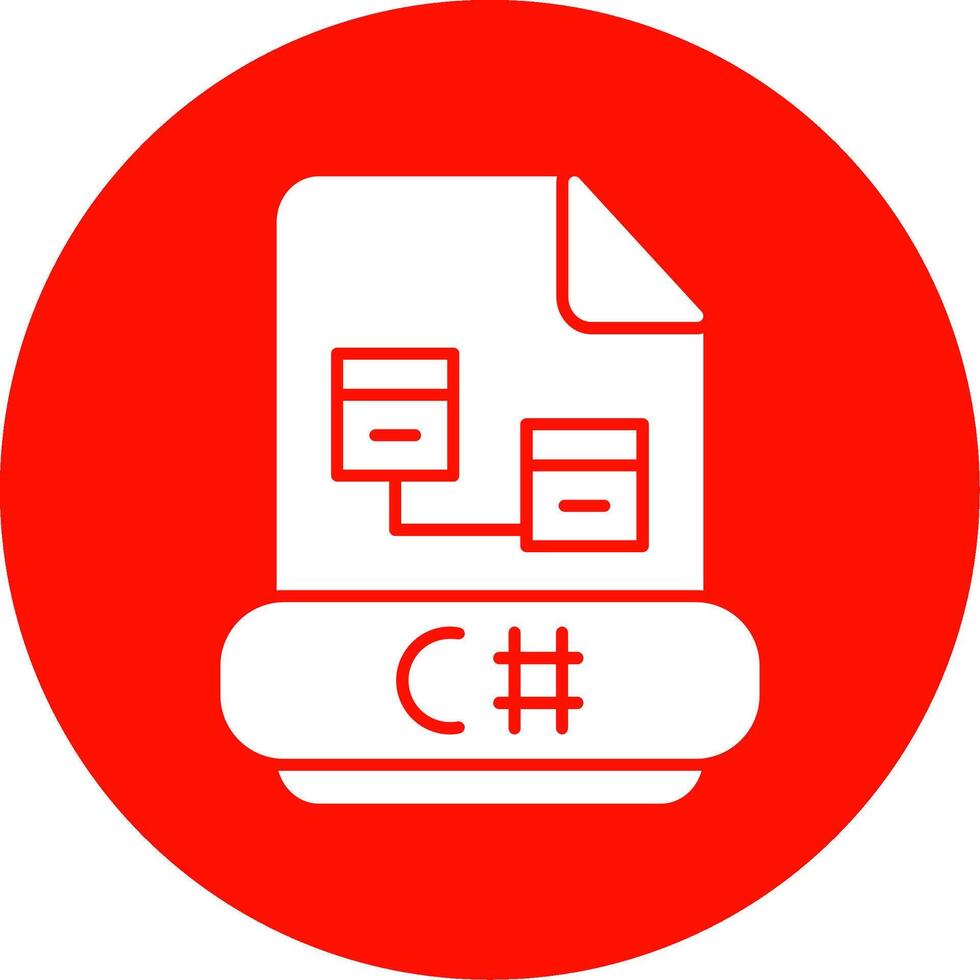 C Sharp Glyph Circle Icon vector