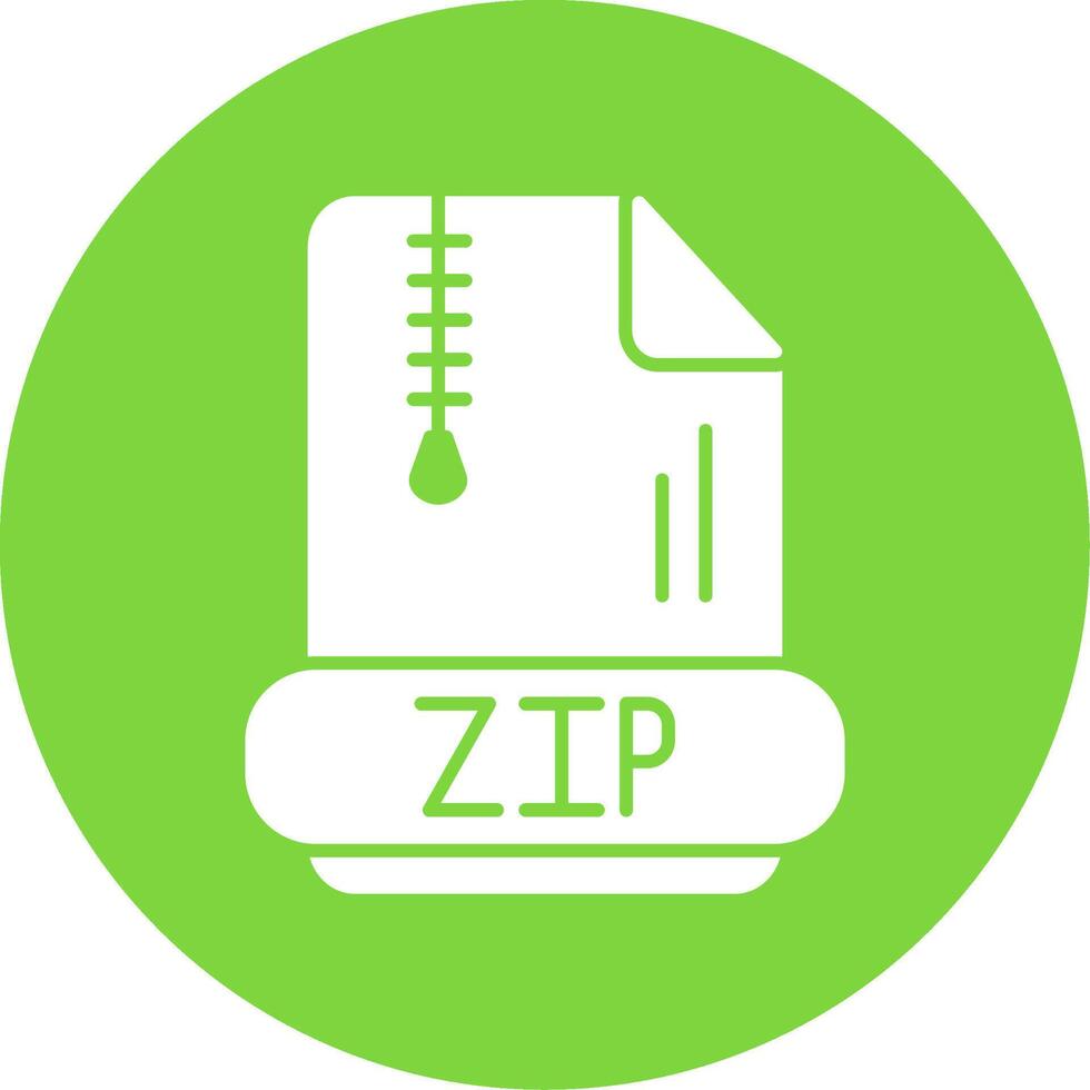 Zip Glyph Circle Icon vector