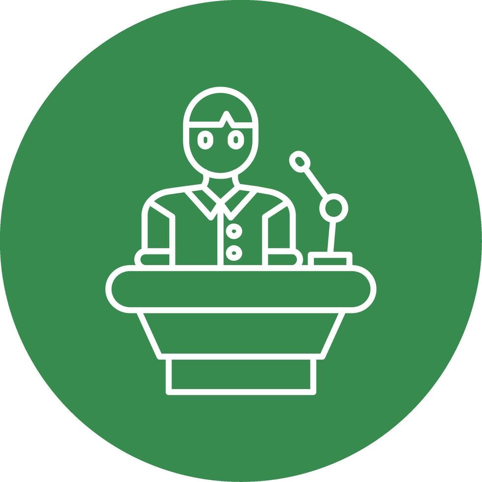 Lecturer Linear Circle Multicolor Design Icon vector