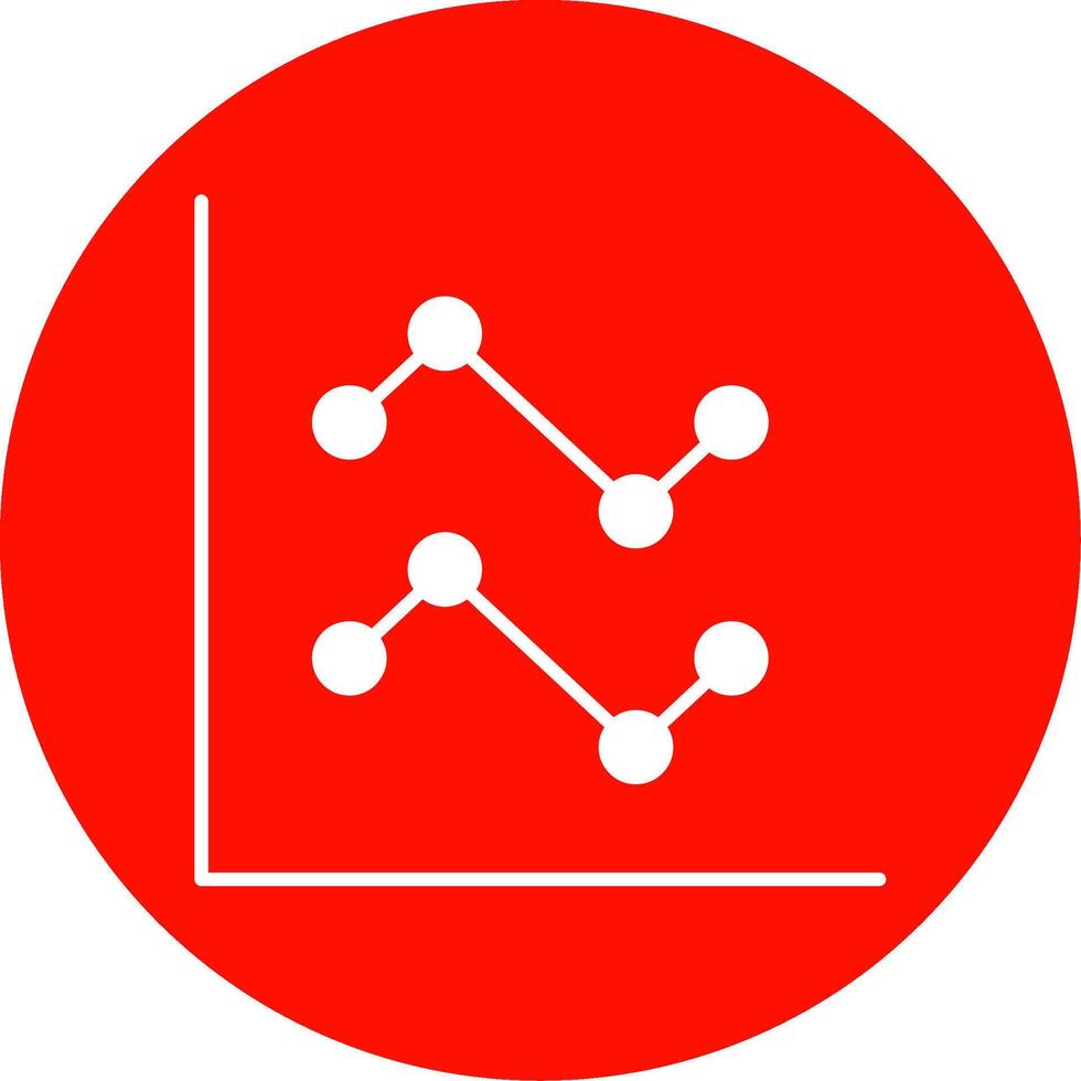 Line Chart Glyph Circle Icon vector