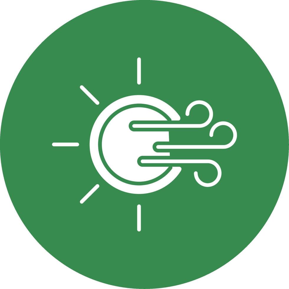 Windy Glyph Circle Icon vector