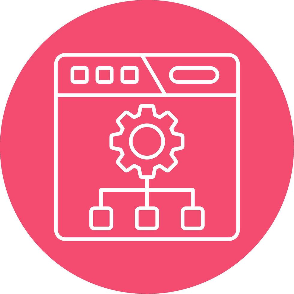 Setting Linear Circle Multicolor Design Icon vector
