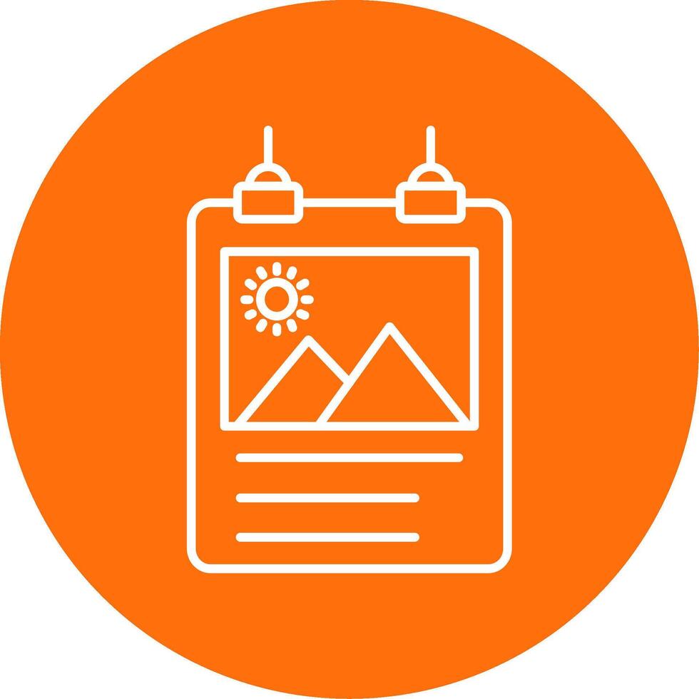 Poster Linear Circle Multicolor Design Icon vector