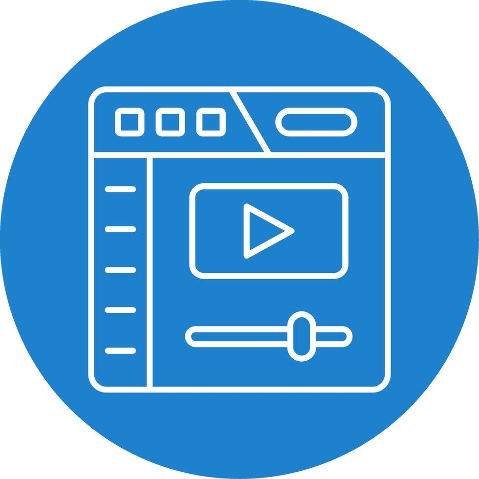Video player Linear Circle Multicolor Design Icon vector