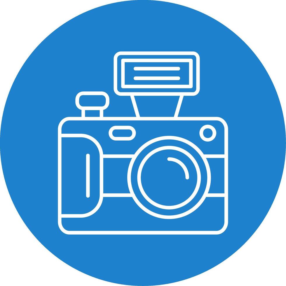 Camera Linear Circle Multicolor Design Icon vector