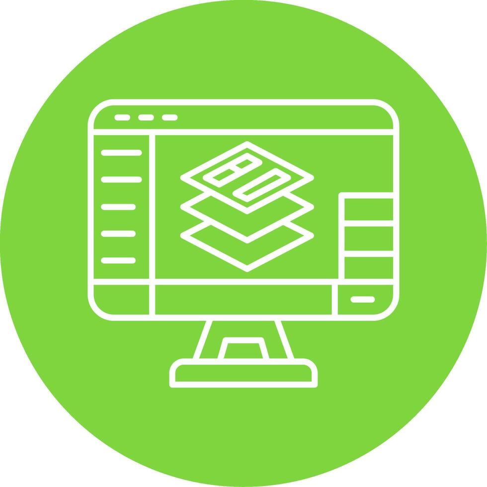 Layers Linear Circle Multicolor Design Icon vector