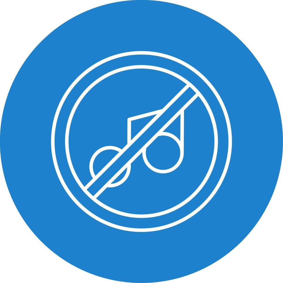 No music Linear Circle Multicolor Design Icon vector