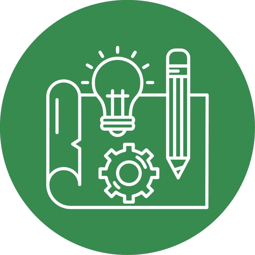 Blueprint Linear Circle Multicolor Design Icon vector
