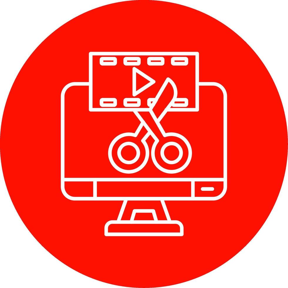 Video editor Linear Circle Multicolor Design Icon vector