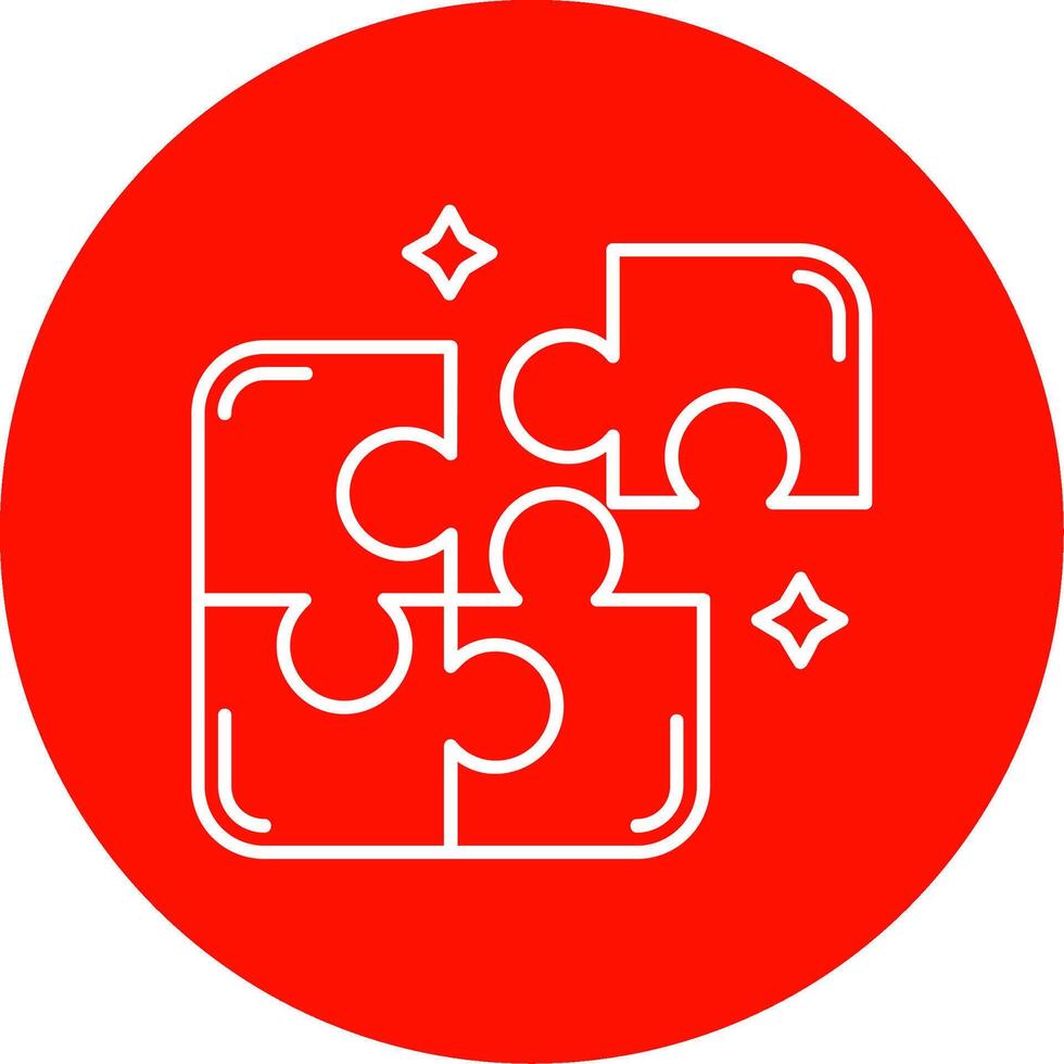 Puzzle Linear Circle Multicolor Design Icon vector