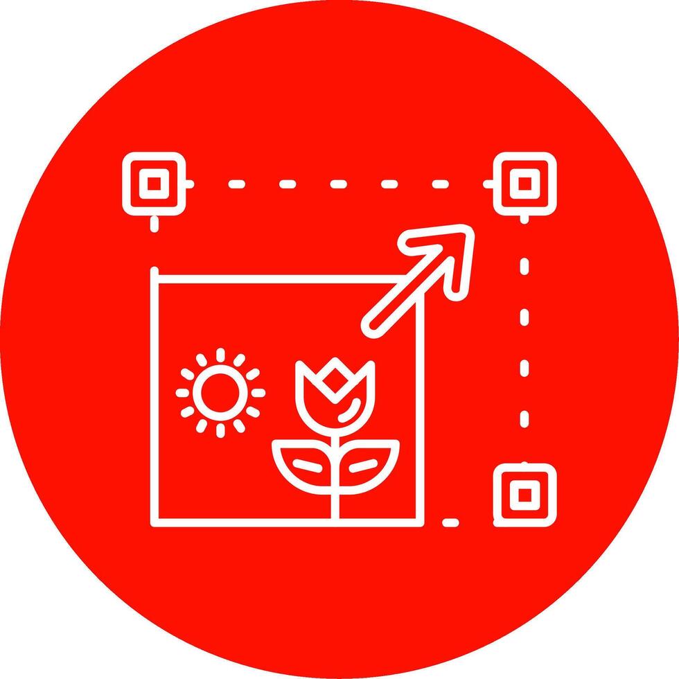Resizing Linear Circle Multicolor Design Icon vector