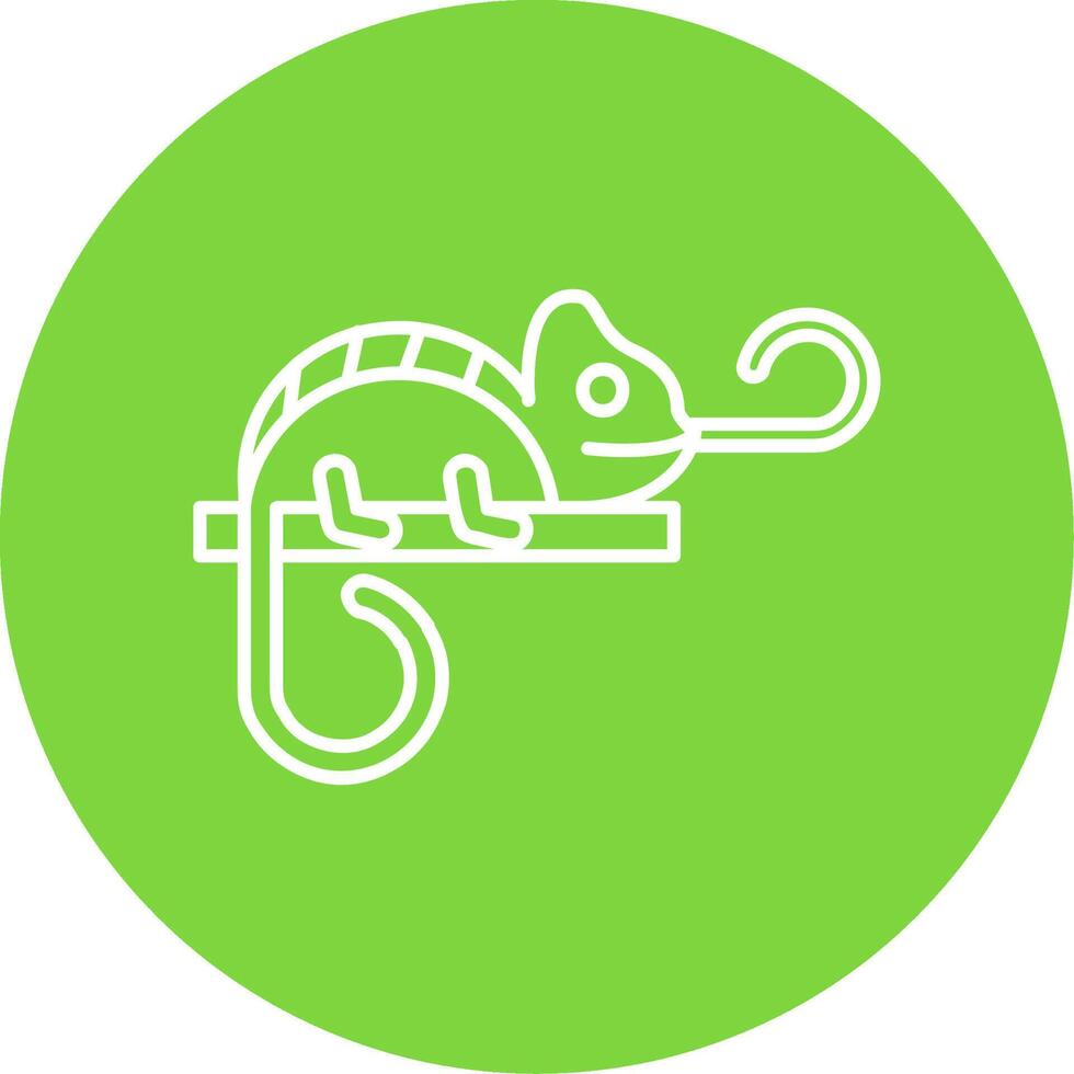 Chameleon Linear Circle Multicolor Design Icon vector