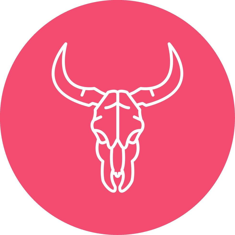 Bull skull Linear Circle Multicolor Design Icon vector