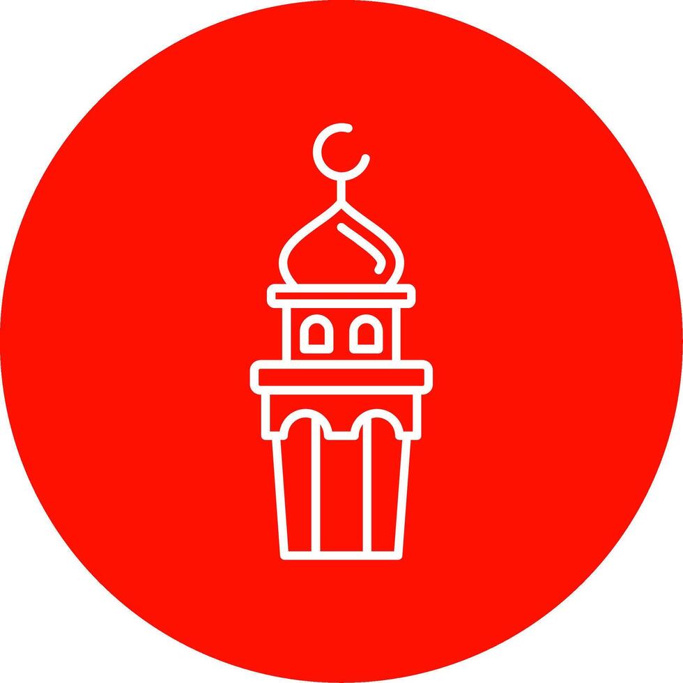 Minaret Linear Circle Multicolor Design Icon vector