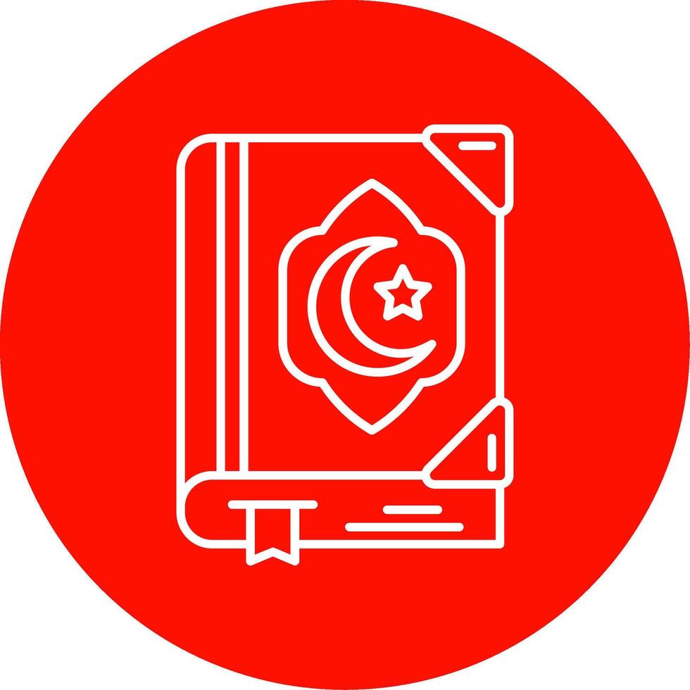 Quran Linear Circle Multicolor Design Icon vector
