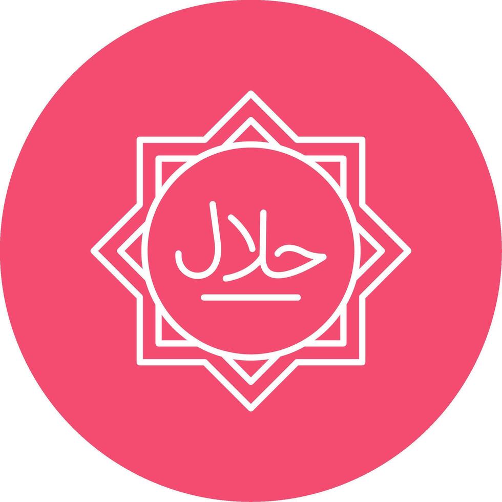 Halal Linear Circle Multicolor Design Icon vector