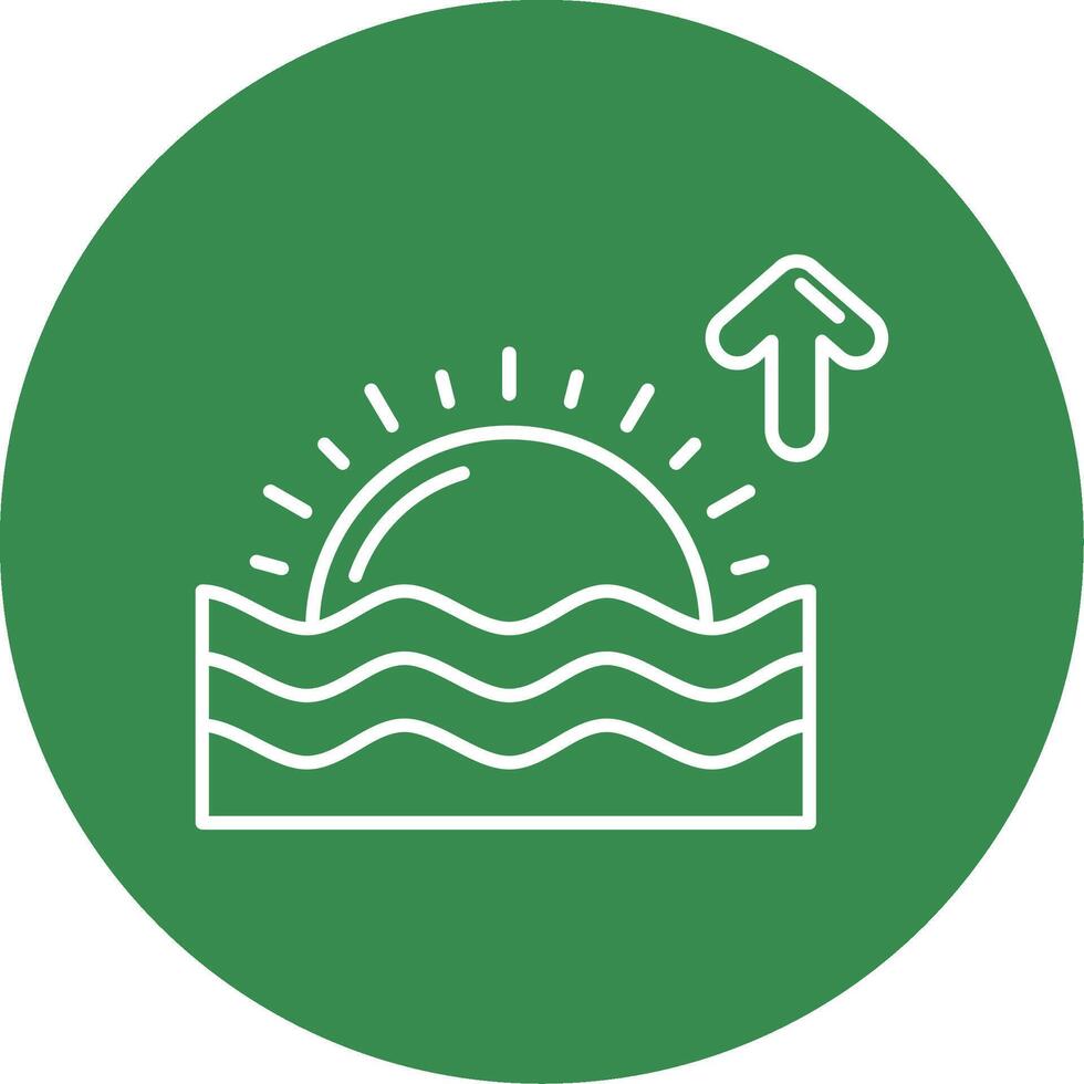 Sunrise Linear Circle Multicolor Design Icon vector