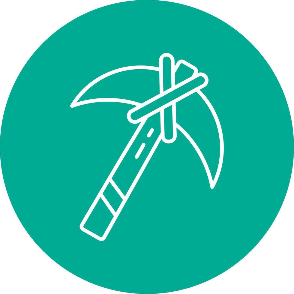 Pickaxe Linear Circle Multicolor Design Icon vector