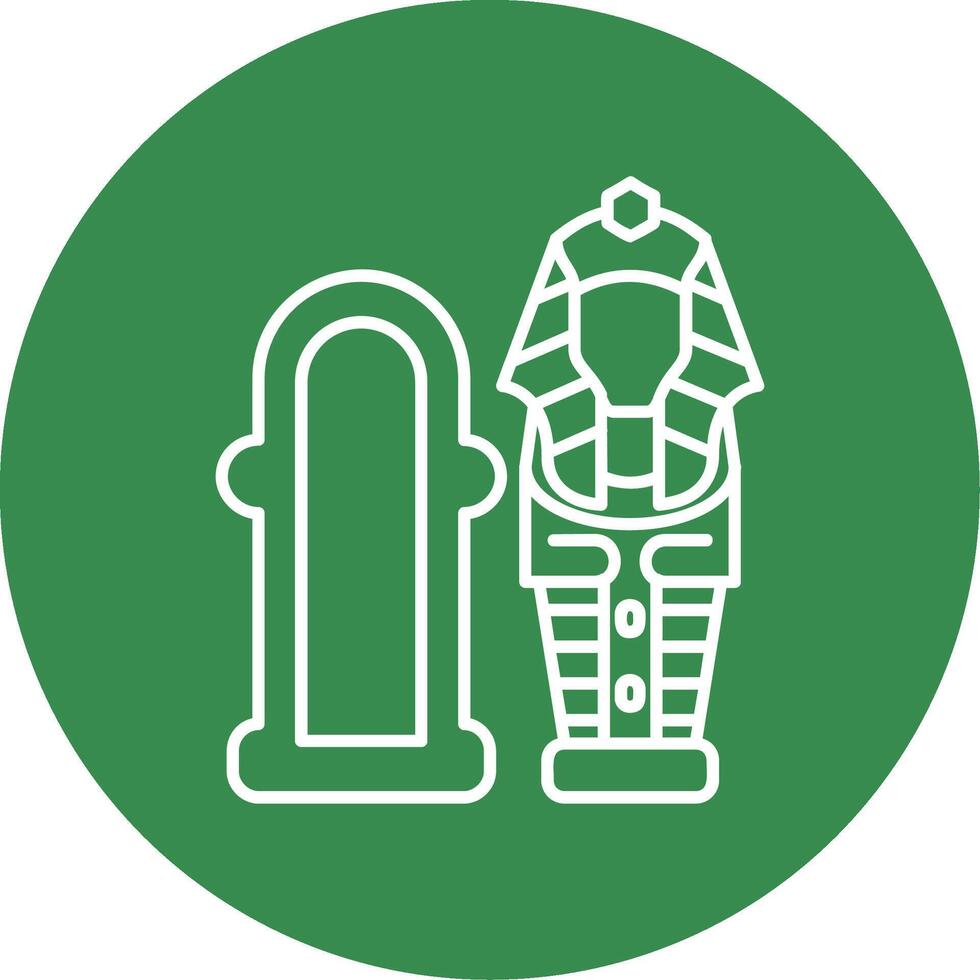 Sarcophagus Linear Circle Multicolor Design Icon vector