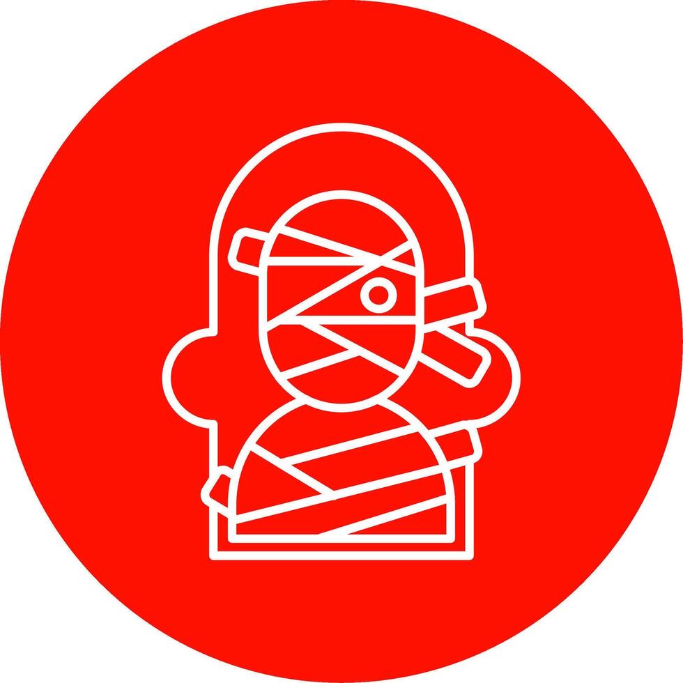 Mummy Linear Circle Multicolor Design Icon vector