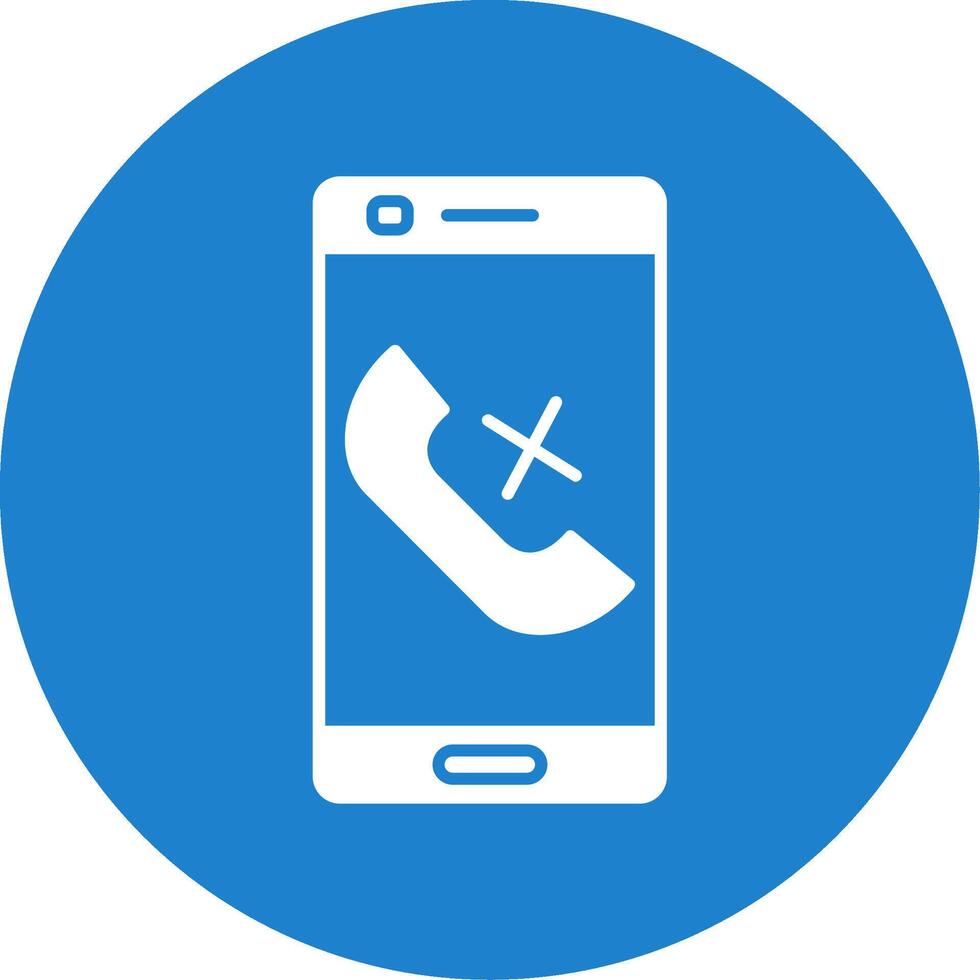 Missed Call Glyph Circle Icon vector