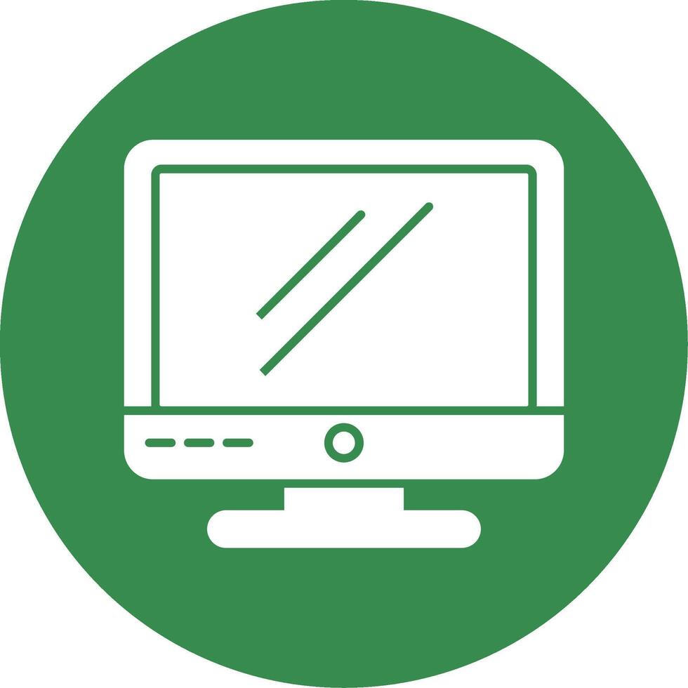 Monitor Glyph Circle Icon vector