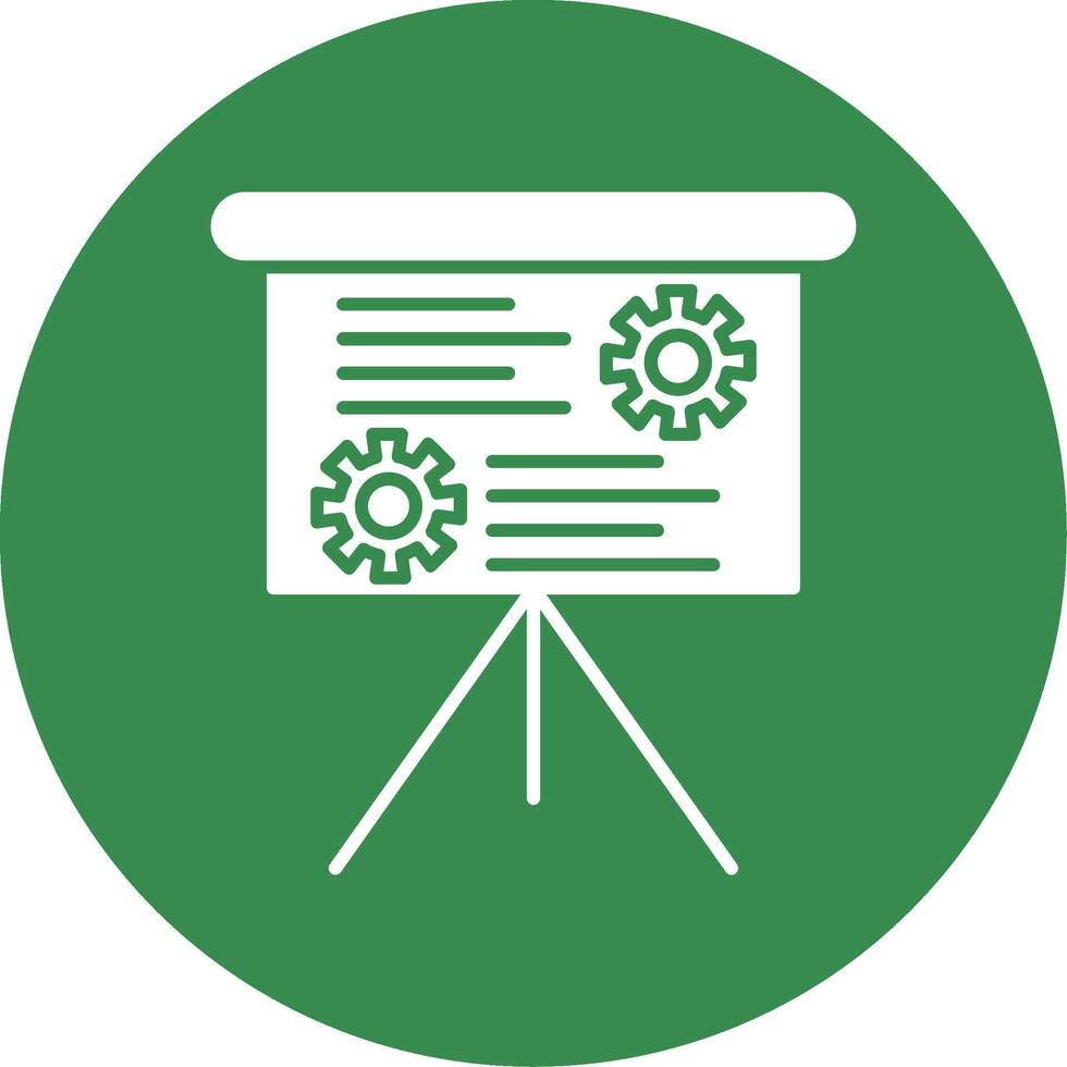 Presentation Glyph Circle Icon vector