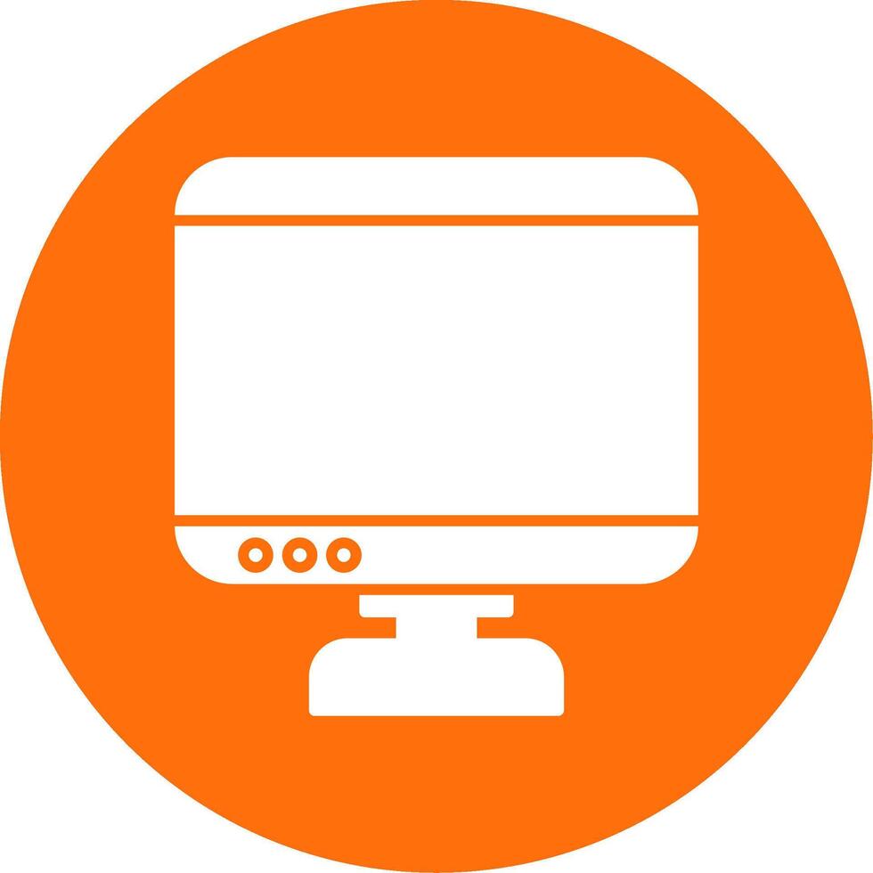 Monitor Glyph Circle Icon vector