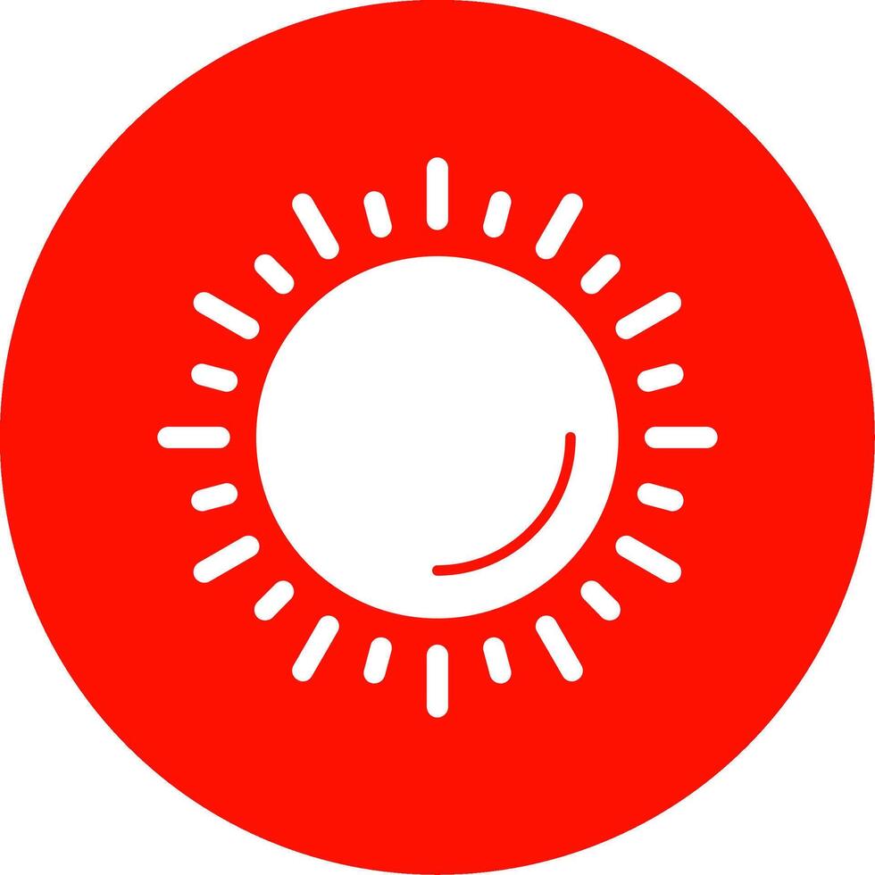 Sun Glyph Circle Icon vector