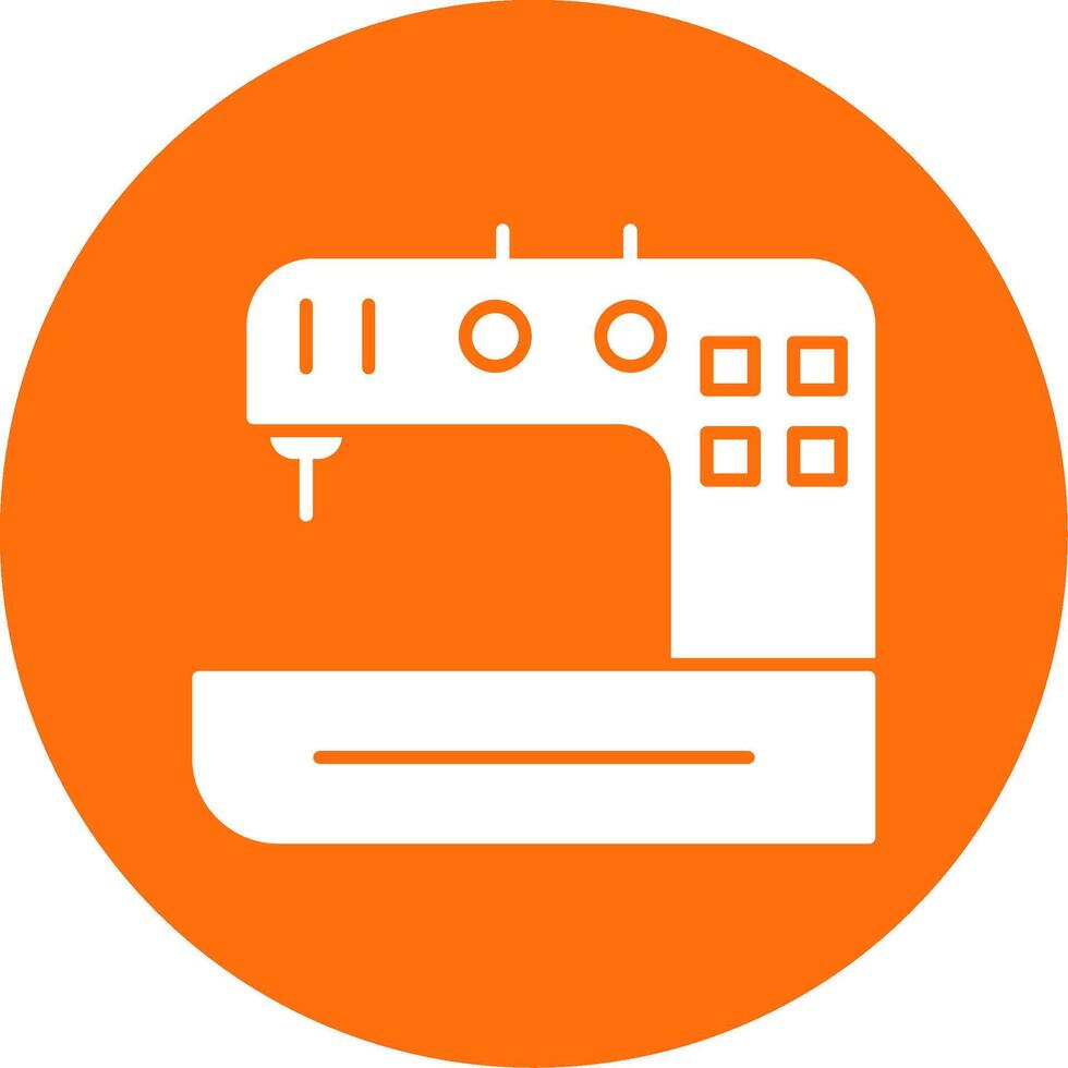 Sewing Machine Glyph Circle Icon vector