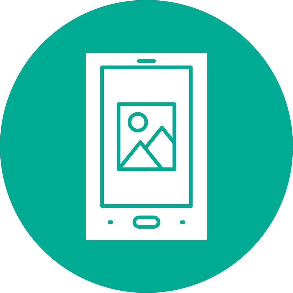 Tablet Glyph Circle Icon vector
