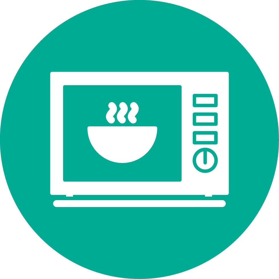 Microwave Glyph Circle Icon vector