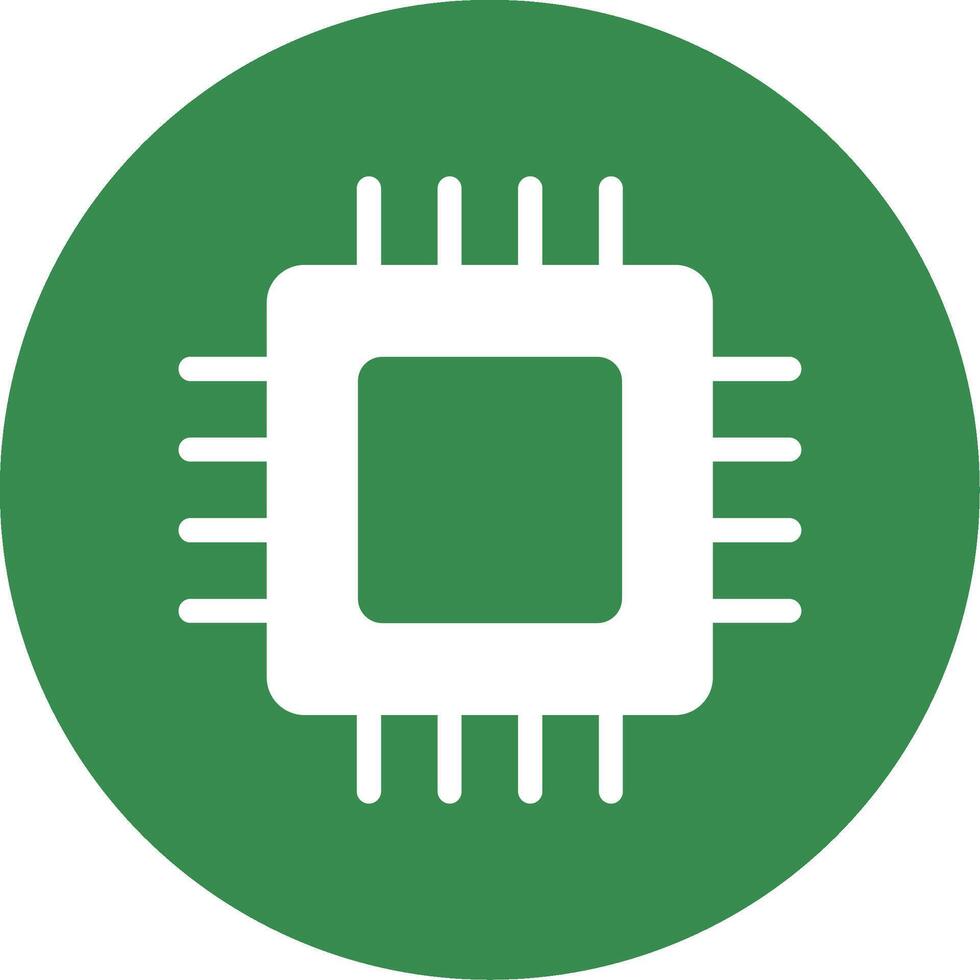 Circuit Board Glyph Circle Icon vector