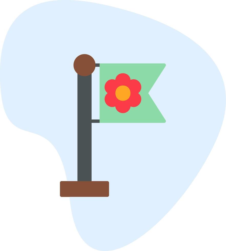 Sakura Flag Vector Icon