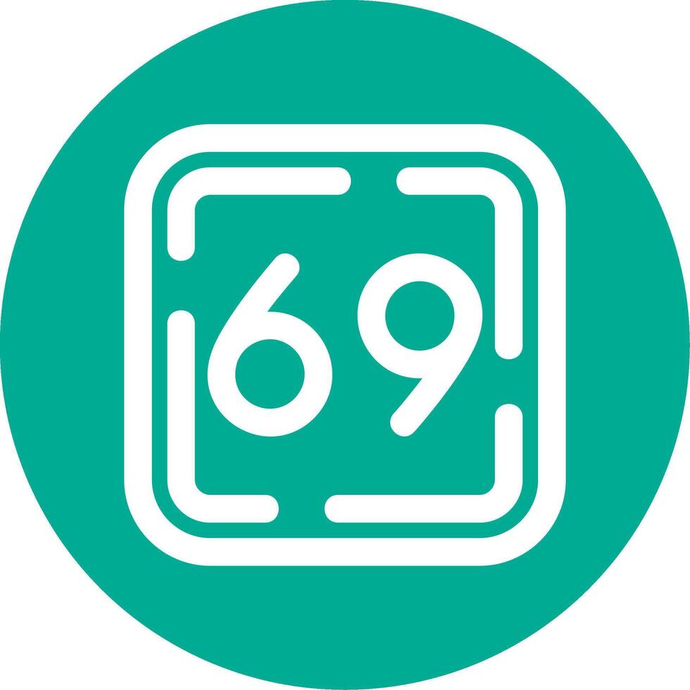 Sixty Nine Linear Circle Multicolor Design Icon vector