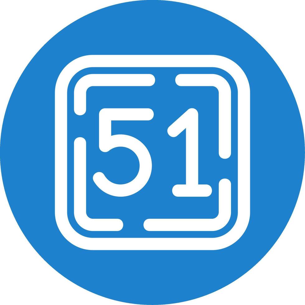 Fifty One Linear Circle Multicolor Design Icon vector