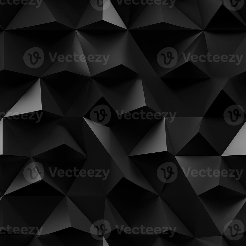 AI generated Dark black Geometric grid background Modern dark abstract texture seamless pattern photo