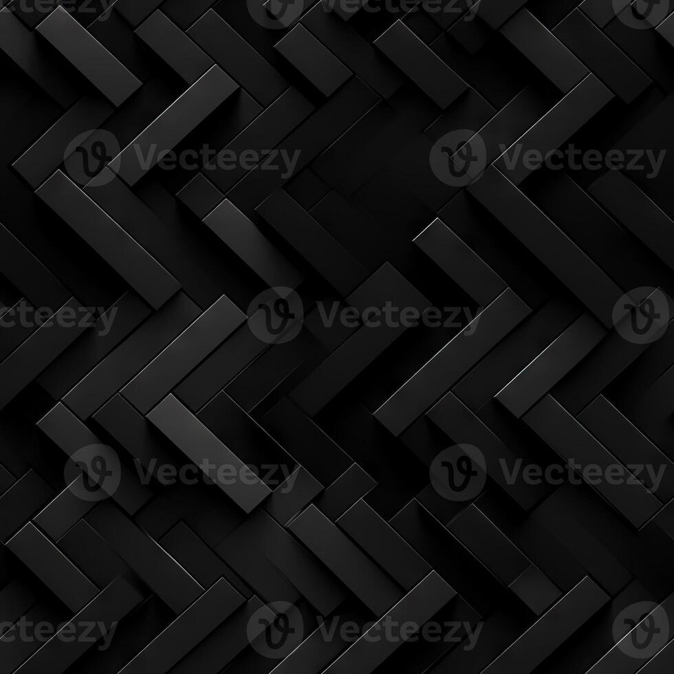 AI generated Dark black Geometric grid background Modern dark abstract texture seamless pattern photo