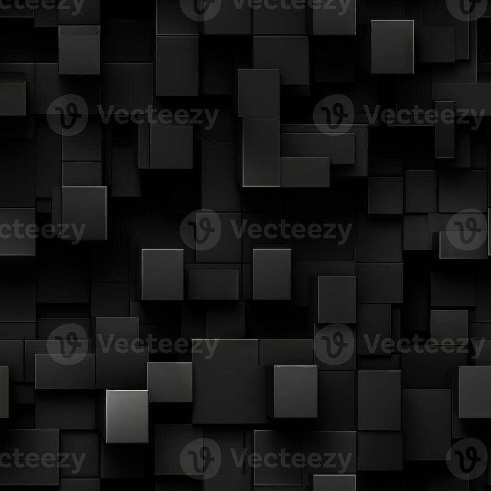 AI generated Dark black Geometric grid background Modern dark abstract texture seamless pattern photo