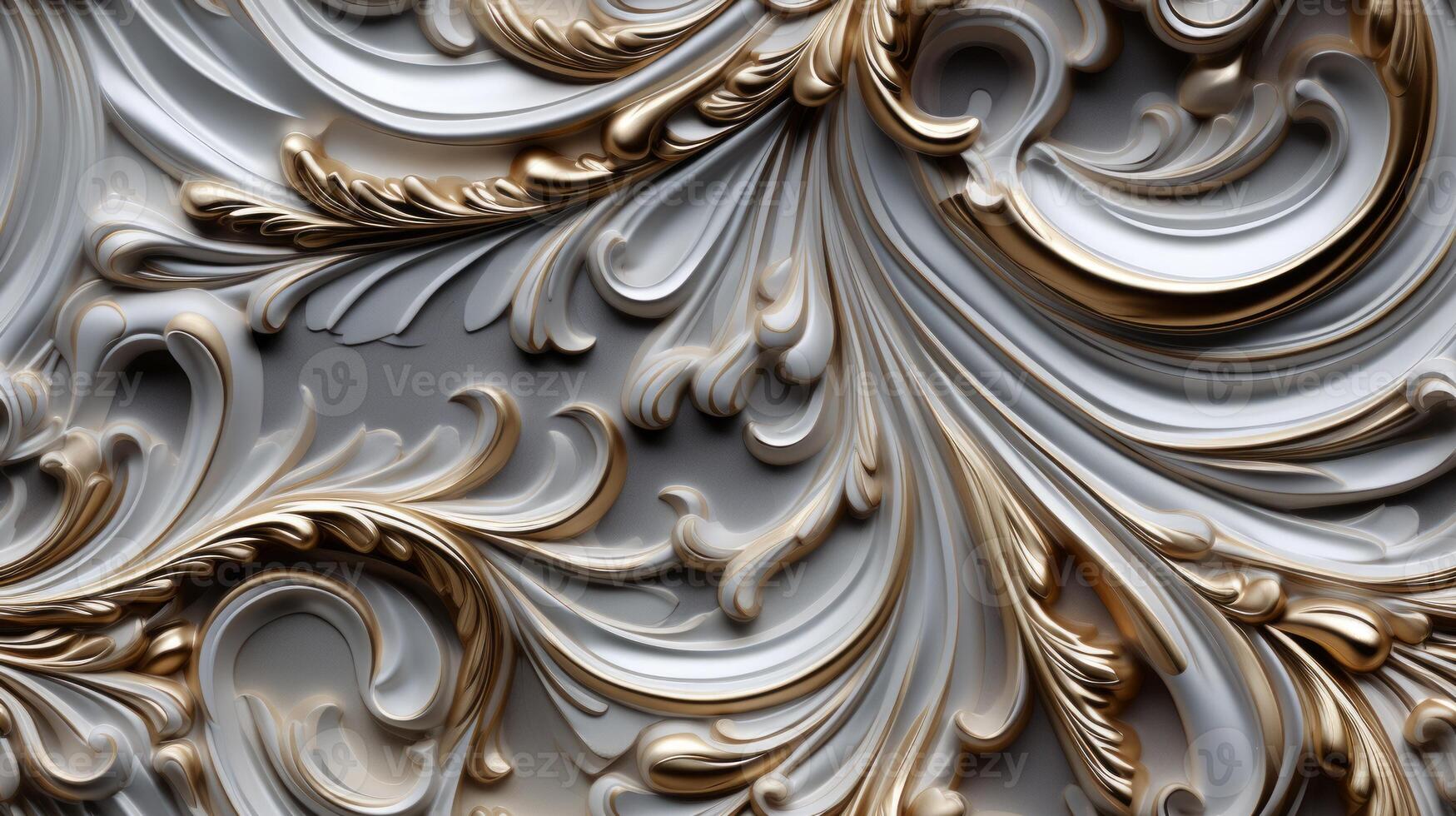 AI generated Seamless pattern Royal vintage Victorian Gothic background Rococo venzel and whorl photo