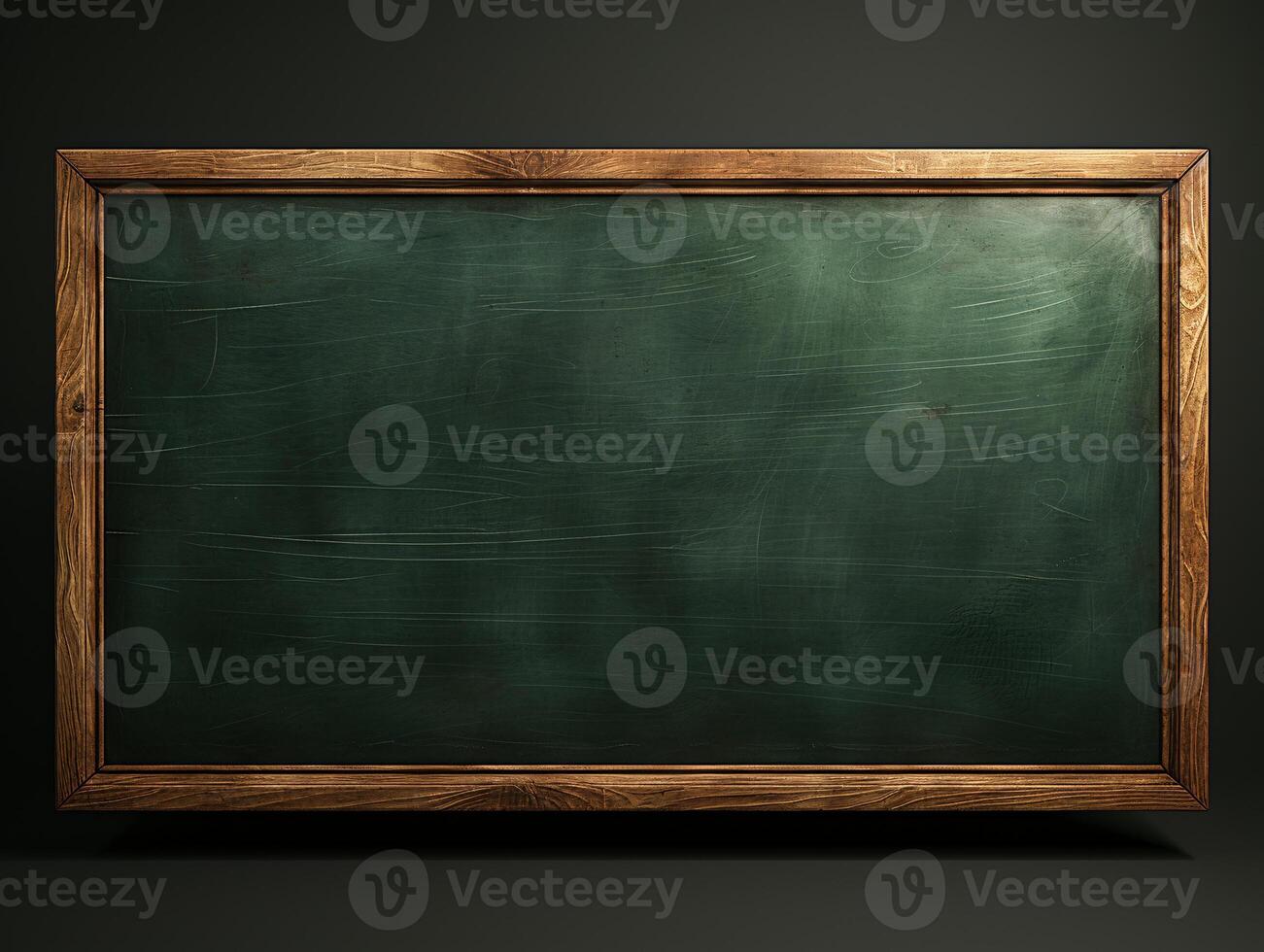 AI generated Empty wooden chalkboard on the wall Education concept with copy space photo